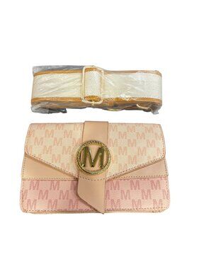 Michael Kors Monogram Crossbody Bag Beige Pink Logo NWOT Small
